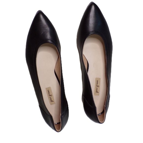 🆕 PAUL GREEN Yvette Pointed Toe Block Heel Pump Shoes Black 8 - Picture 7 of 13